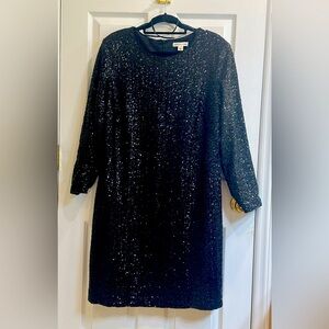 NEW Coldwater Creek Black Sequined Lined Dress “A Time To Shine” Women’s Size 18